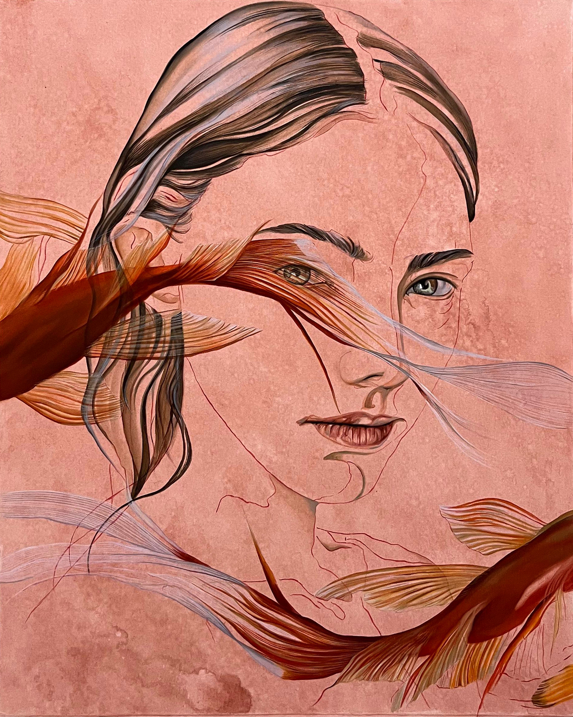 Nymphe IV / Tuval üzerine yağlıboya / 100 x 80 cm / 2025